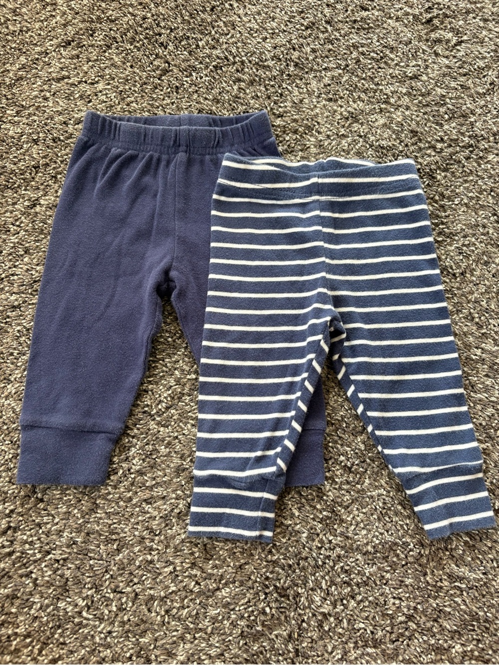 Carter's Navy Solid and Navy/White Striped Jogger Bundle